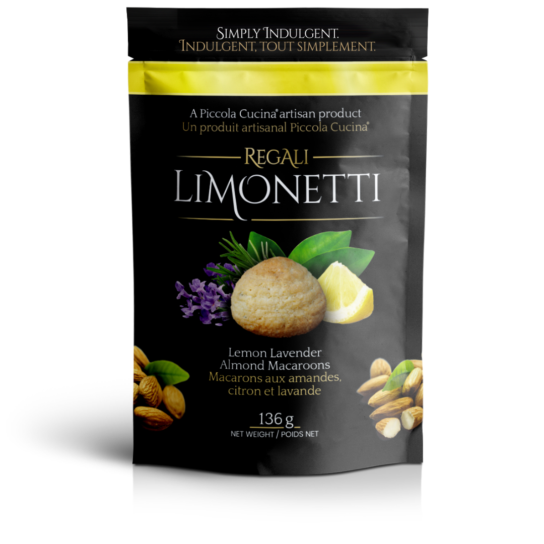 Soft and chewy gluten-free Limonetti Lemon Lavender Almond Macaroon Cookies infused with lemon and lavender