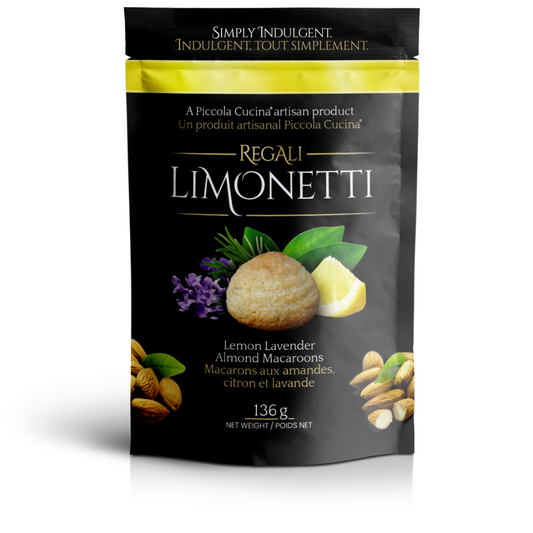 Soft and chewy gluten-free Limonetti Lemon Lavender Almond Macaroon Cookies infused with lemon and lavender