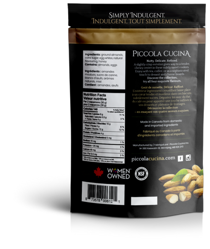 Nutrition facts for Piccola Cucina Walnutti Maple Walnut Almond Macaroon Cookies