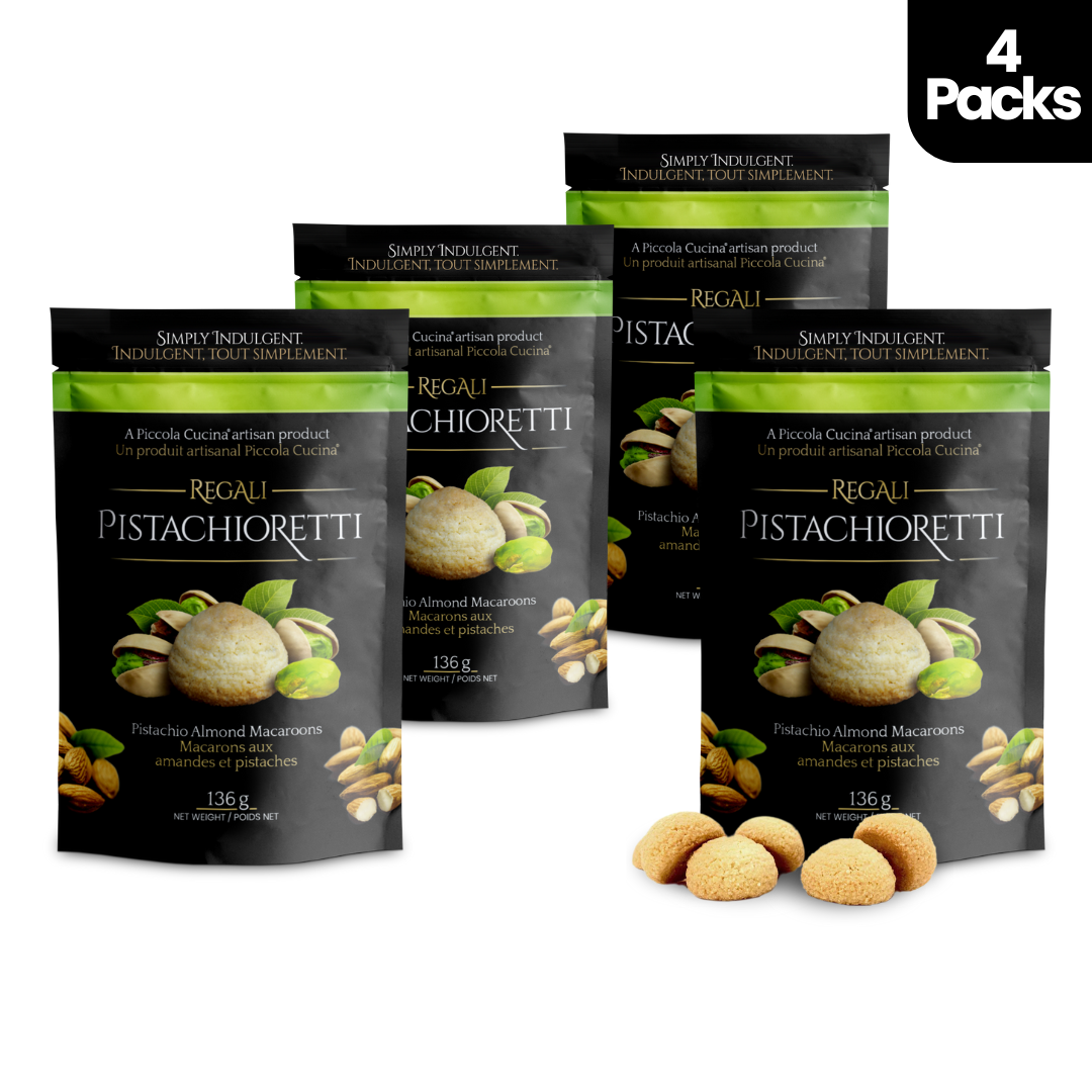 Four-pack of Piccola Cucina Pistachioretti Pistachio Almond Macaroon Cookies