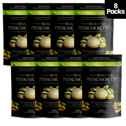 Eight-pack of Piccola Cucina Pistachioretti Pistachio Almond Macaroon Cookies