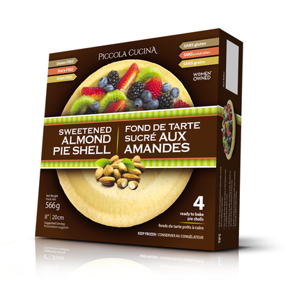 Sweetened 8-inch gluten-free almond pie shells