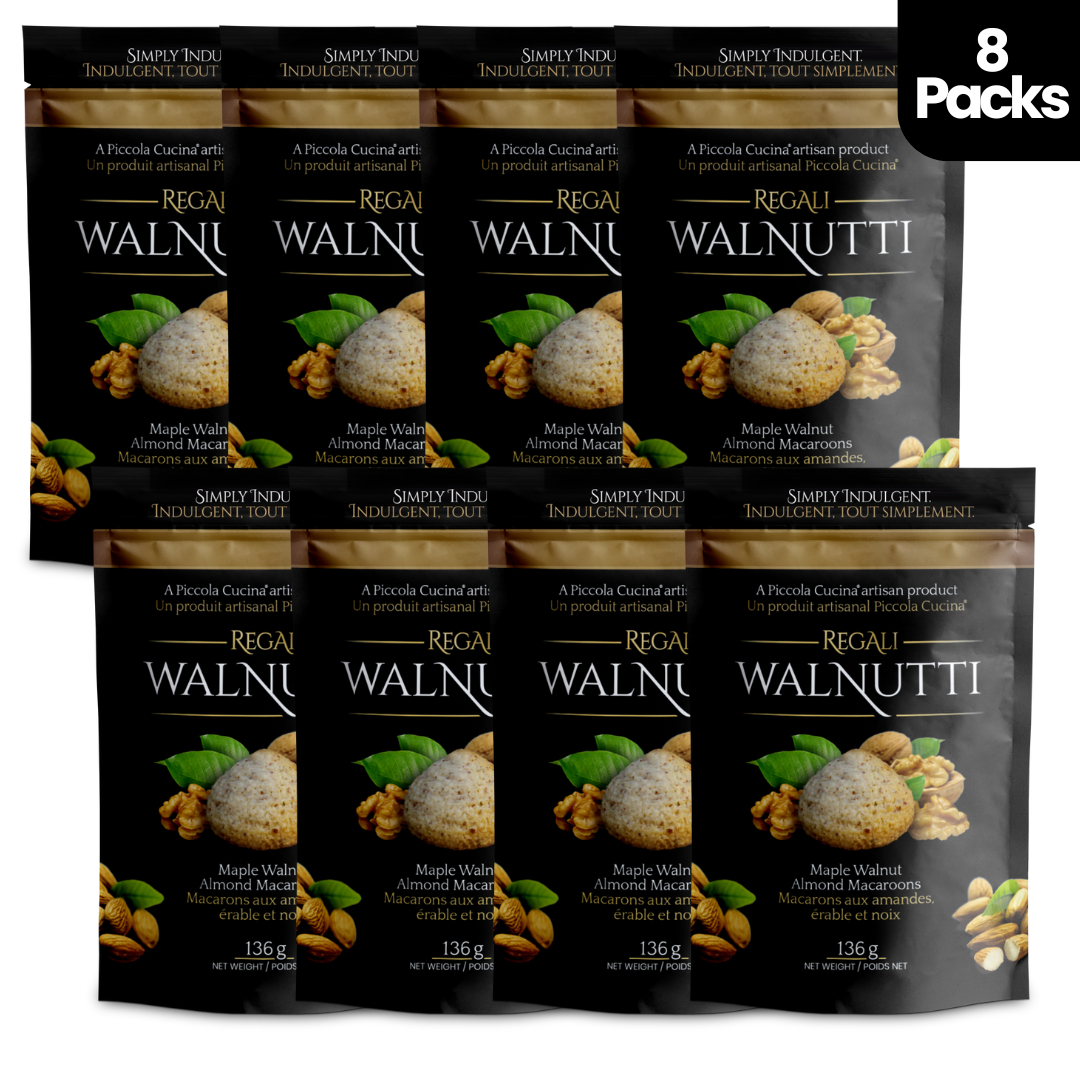 Eight-pack of Piccola Cucina Walnutti Maple Walnut Almond Macaroon Cookies