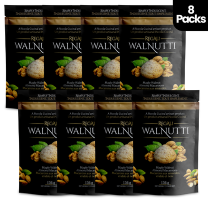 Eight-pack of Piccola Cucina Walnutti Maple Walnut Almond Macaroon Cookies