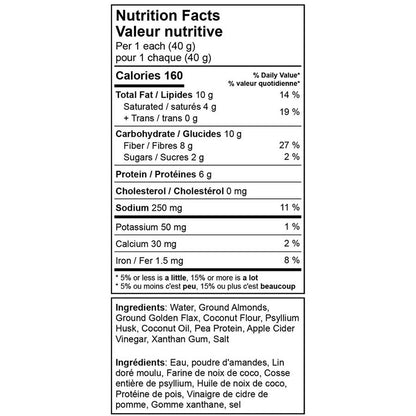 Piccola Cucina gluten free vegan keto almond flour wrap nutritional information
