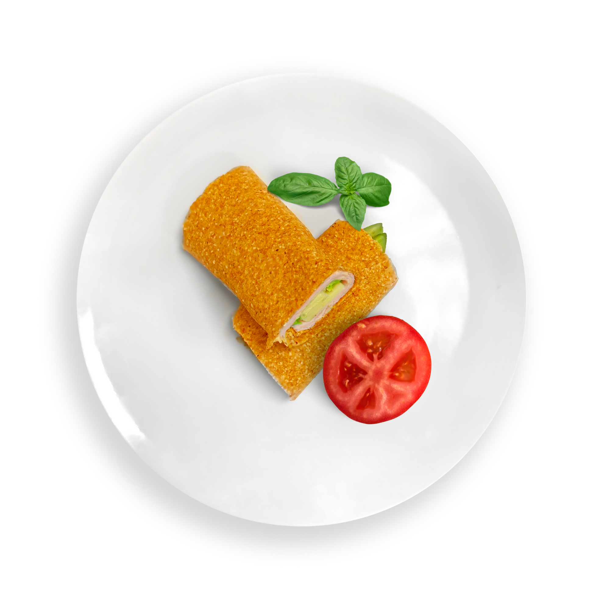 Healthy meal made with Piccola Cucina Tomato Herb Almond Flour Tortilla Wraps